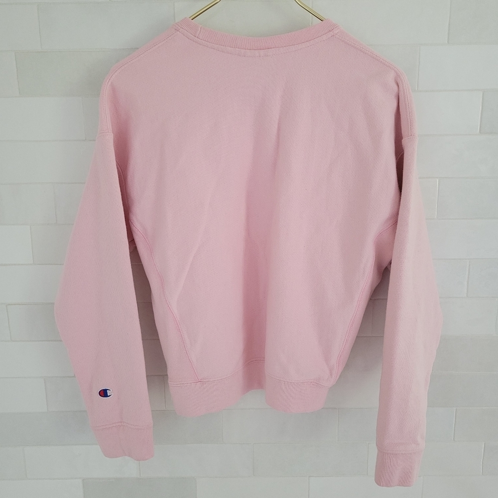 Champion Reverse Weave Bubblegum Pink Crewneck Sweatshirt Womens Size Medium - Picture 7 of 7
